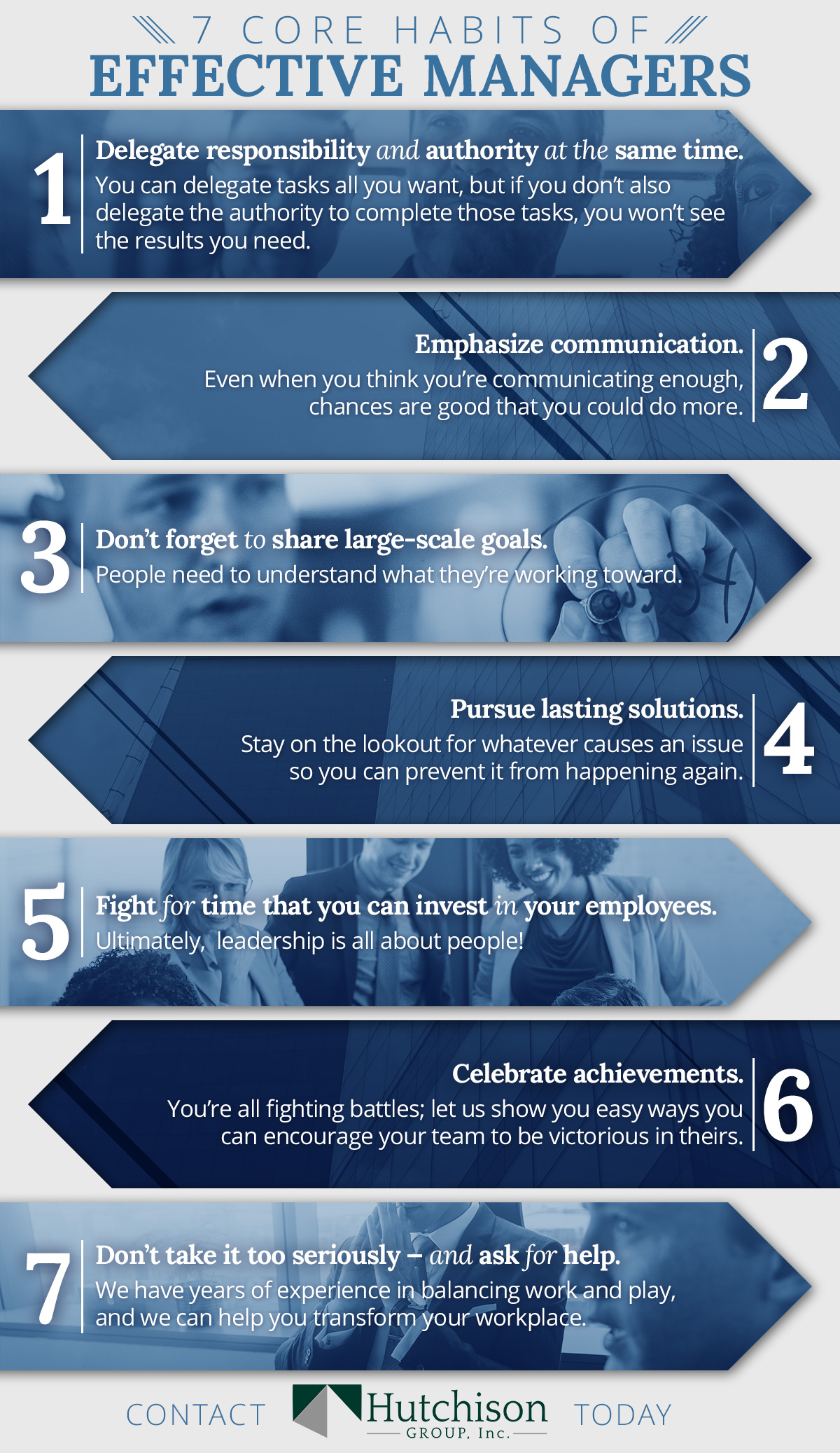 7 core habits of effective managers infographic